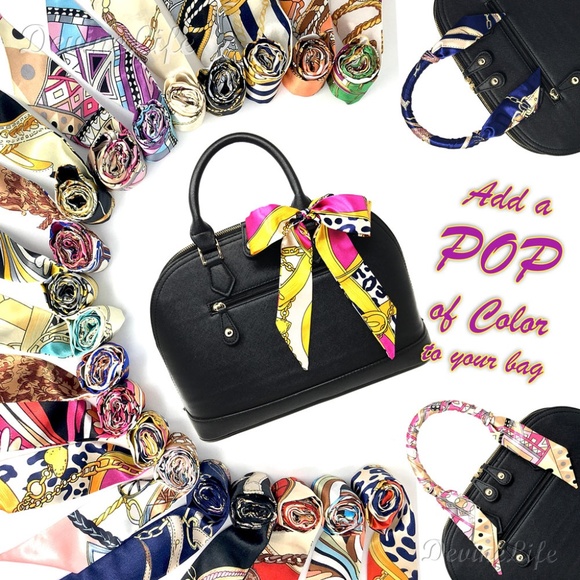 2pc Silk Twilly Scarf #7 & 16 (1 each) - Picture 1 of 6